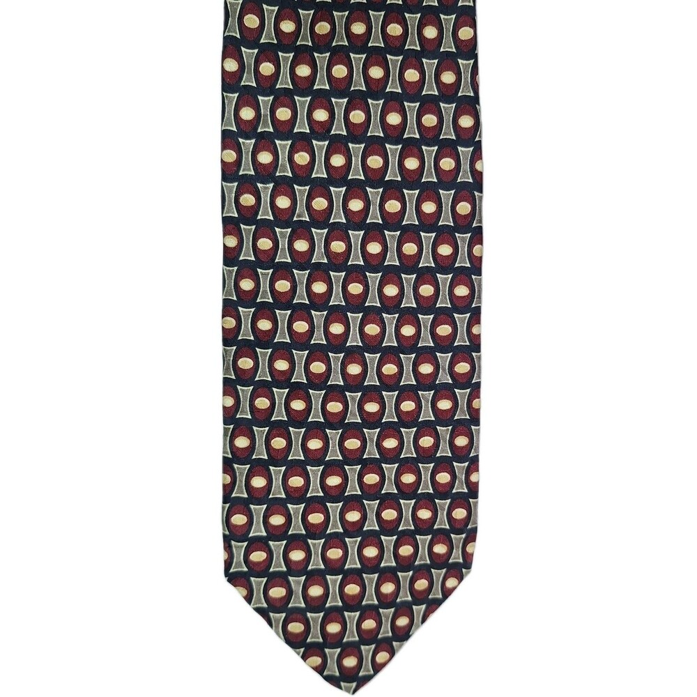 Robert Talbott Best Of Class Nordstrom Silk Tie 59"x3.75" Burgundy Navy EUC